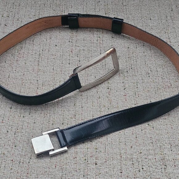 Worth Women Belt Black Genuine Leather Waistband Size M Adjustable